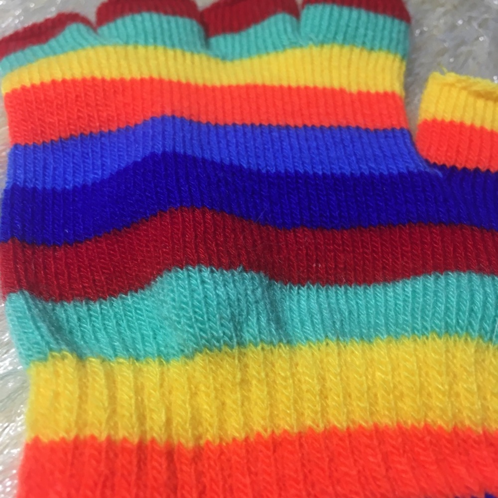NWOT Rainbow 🌈 Soft Knitted Fingerless Glo… - Picture 6 of 8